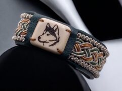 Tinntrådarmbånd med valgfri gravering på reinhornbrikke